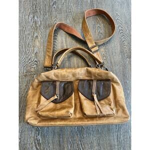 Jack & Chris Vintage Brown Leather Crossbody Messenger Bag